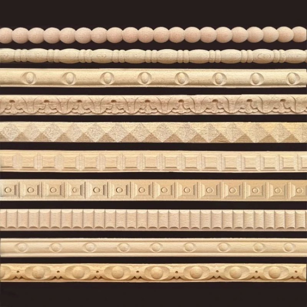 Vintage Wooden Carved Applique Trim European Miniature Furniture Decorative Craft Accent 0