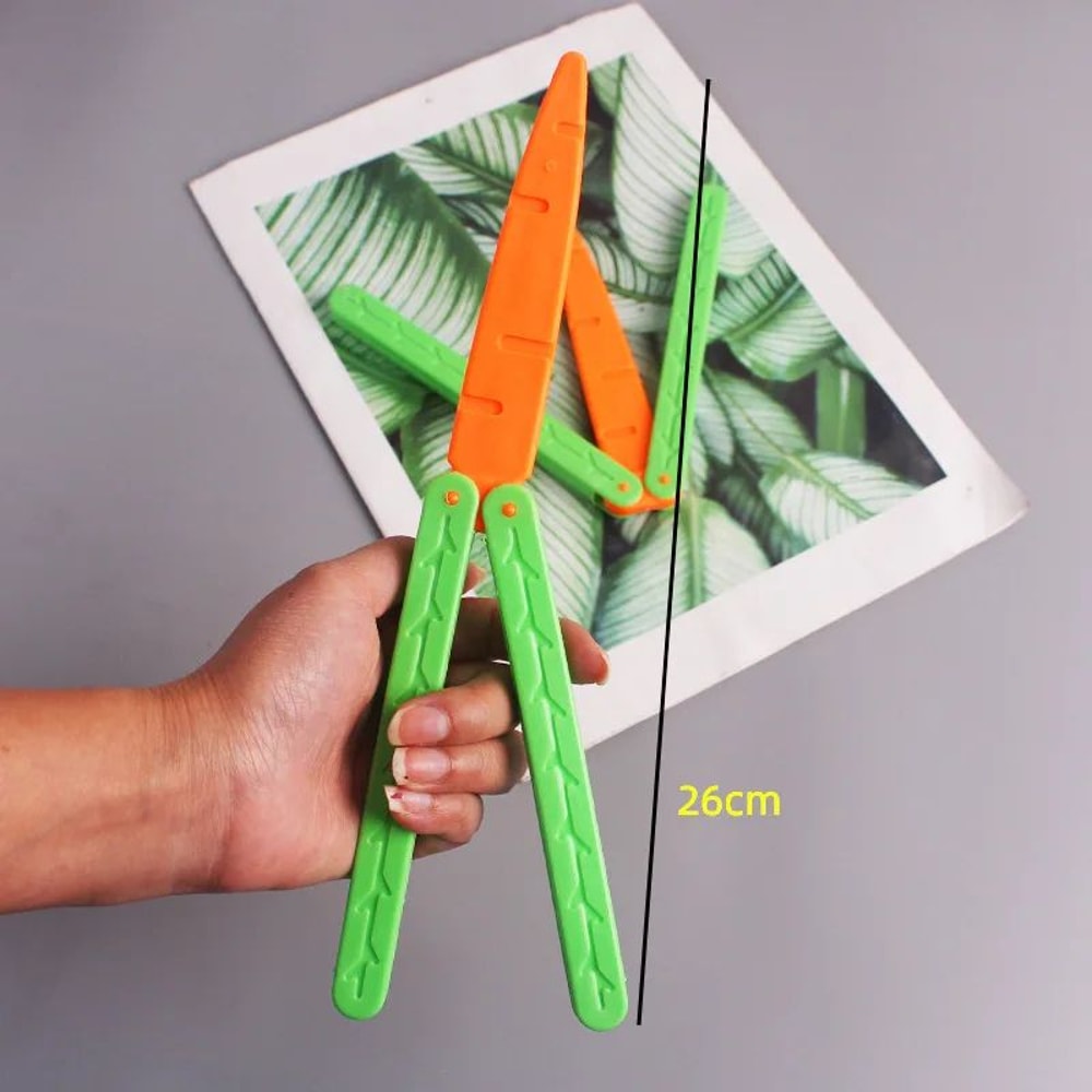 3D Printed Carrot Butterfly Fidget Knife Toy Funny Gravity Folding Stress Relief Gadget 11