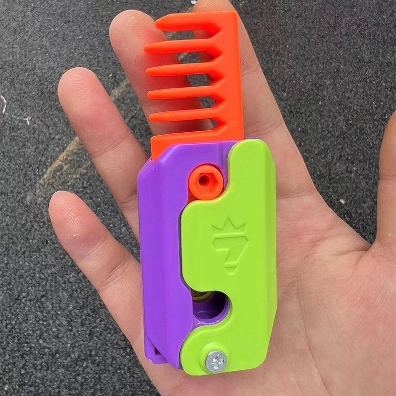 3D Printed Carrot Butterfly Fidget Knife Toy Funny Gravity Folding Stress Relief Gadget 18