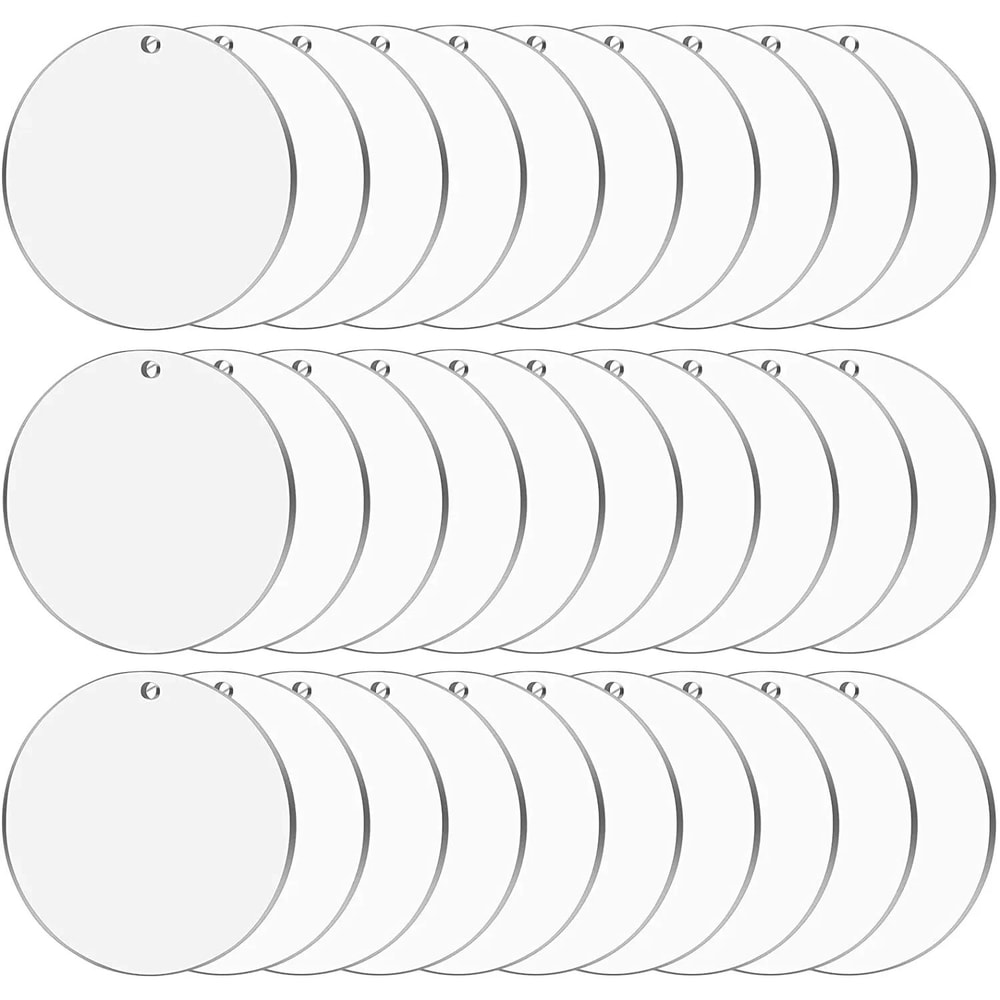Clear Acrylic Ornament Blanks Round Transparent Disc For DIY Crafts Vinyl Projects 7