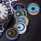 6Piece Evil Eye Wooden Coaster Set Modern Insulated Coffee Cup Mats For Home Decor 4