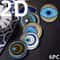 6Piece Evil Eye Wooden Coaster Set Modern Insulated Coffee Cup Mats For Home Decor 5