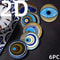 6Piece Evil Eye Wooden Coaster Set Modern Insulated Coffee Cup Mats For Home Decor 5