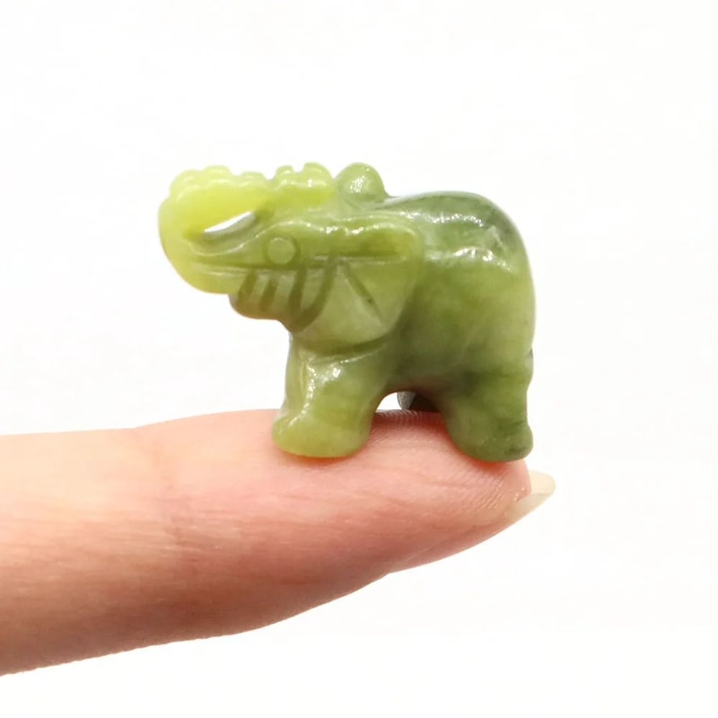 Mini Elephant Crystal Figurine Natural Healing Stone Animal Statue For Home Decor 5