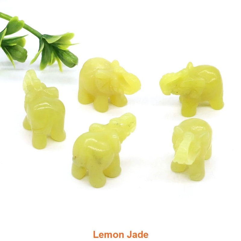 Mini Elephant Crystal Figurine Natural Healing Stone Animal Statue For Home Decor 23