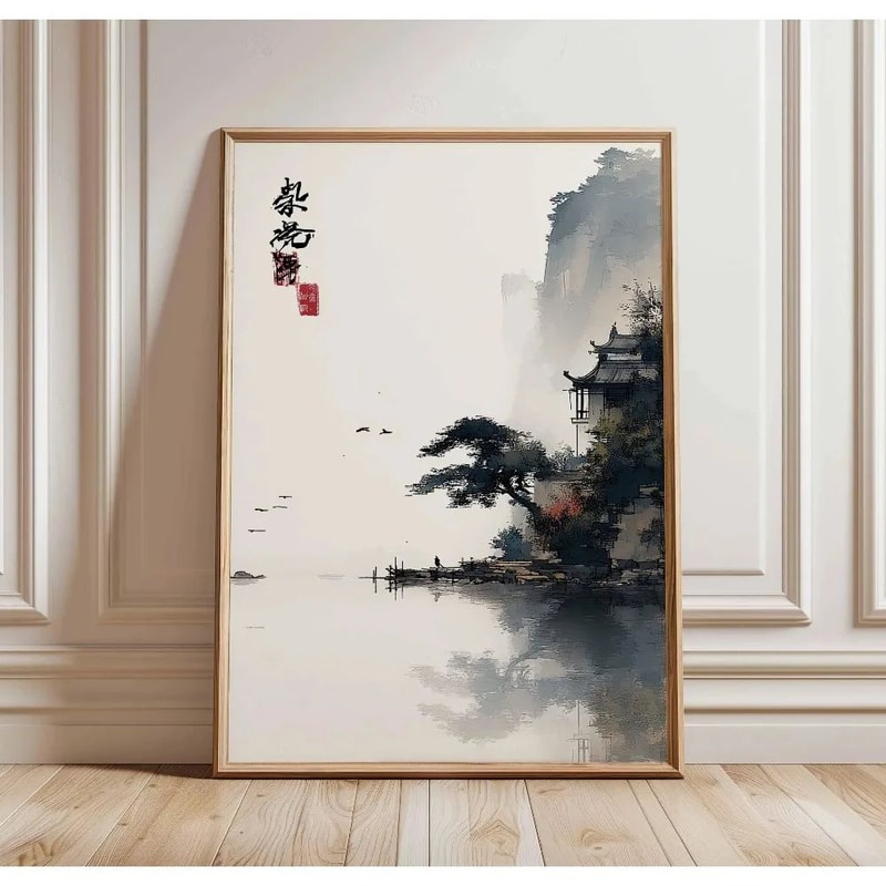 Ancient Pine Tree Canvas Wall Art Japanese Zen Nature Poster For Calm Home Decor 2