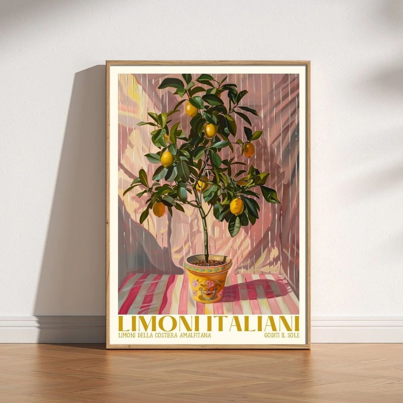 Italian Lemon Tree Canvas Wall Art Cottagecore Landscape Poster For Spring Home Decor 9