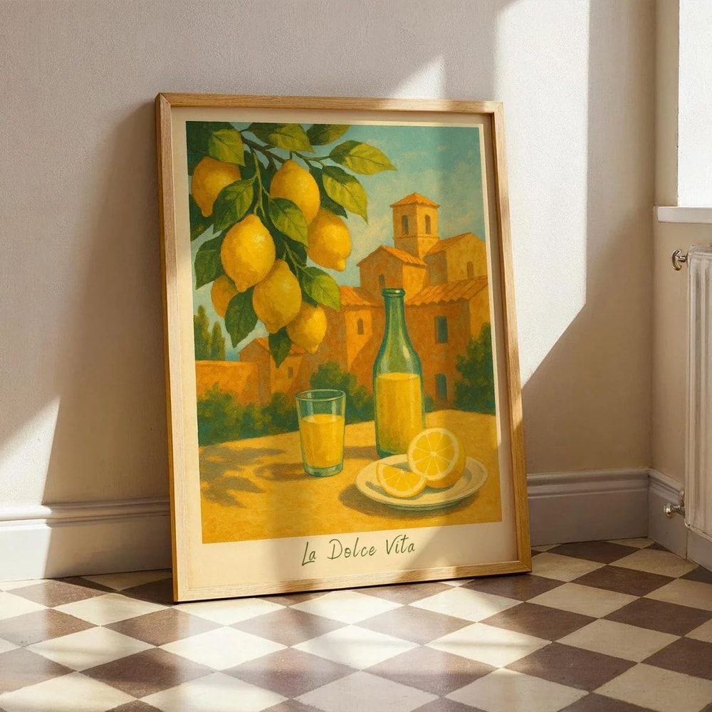 Italian Lemon Tree Canvas Wall Art Cottagecore Landscape Poster For Spring Home Decor 11