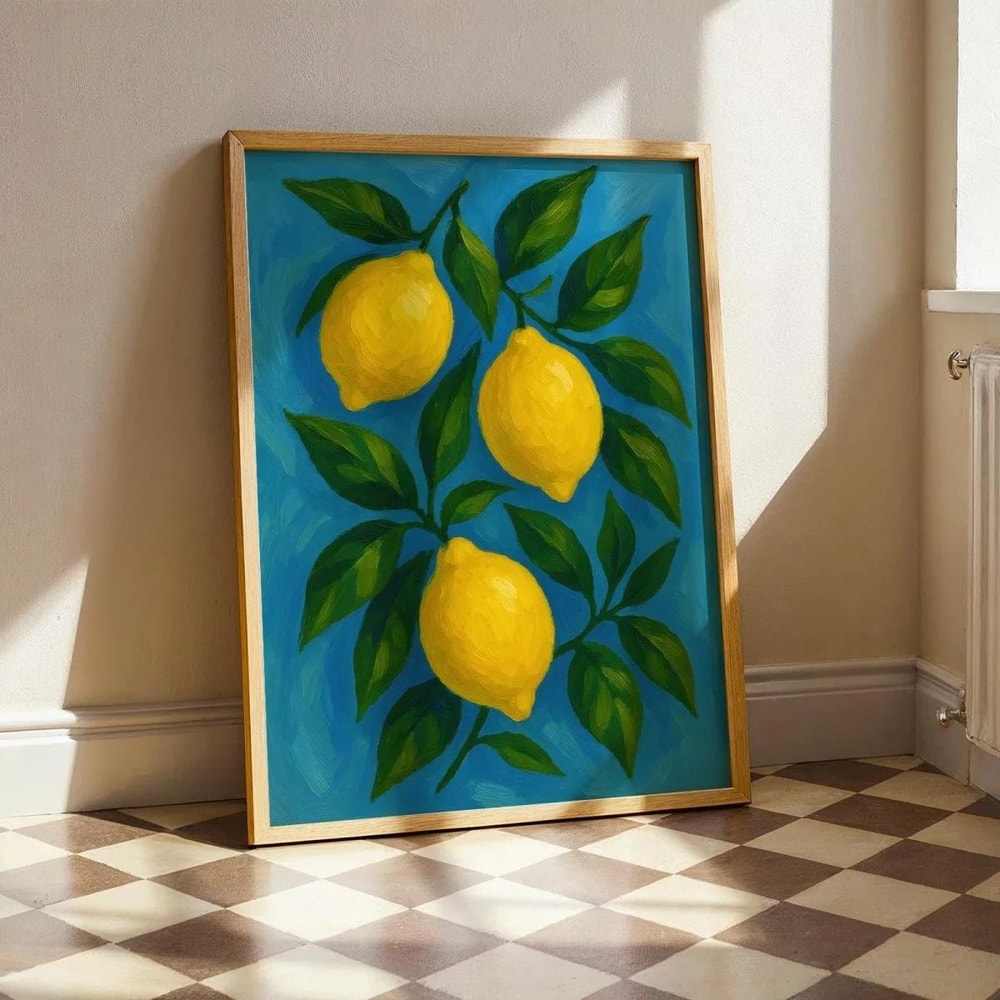 Italian Lemon Tree Canvas Wall Art Cottagecore Landscape Poster For Spring Home Decor 13