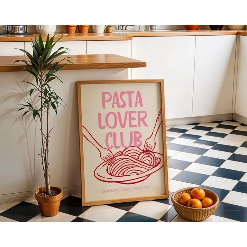 Cin Cin Cheers Cocktail Canvas Wall Art Italian Pasta Happy Hour Kitchen Poster 7