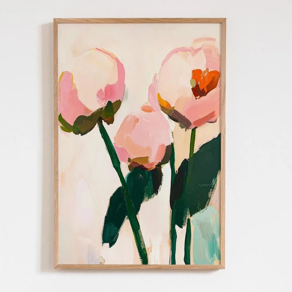 Retro Beige Floral Canvas Wall Art Minimalist Botanical Line Print For Modern Home Decor 16