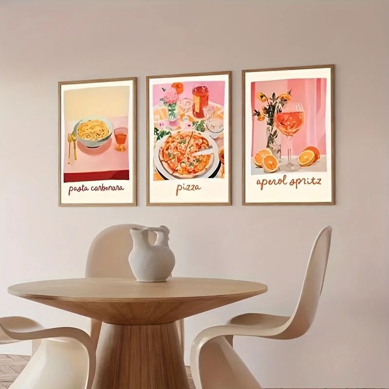 Aperol Spritz Cocktail Canvas Wall Art Italian Pizza Wine Negroni Kitchen Poster 1