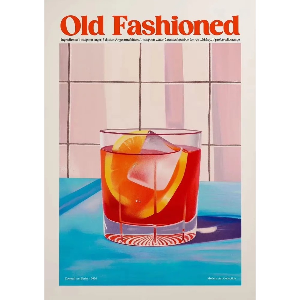 Aperol Spritz Cocktail Canvas Wall Art Italian Pizza Wine Negroni Kitchen Poster 19
