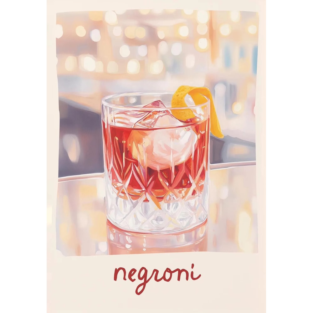 Aperol Spritz Cocktail Canvas Wall Art Italian Pizza Wine Negroni Kitchen Poster 24