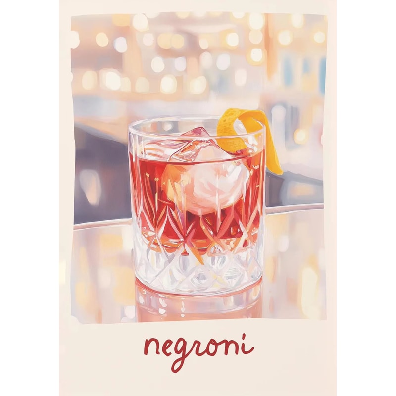Aperol Spritz Cocktail Canvas Wall Art Italian Pizza Wine Negroni Kitchen Poster 24