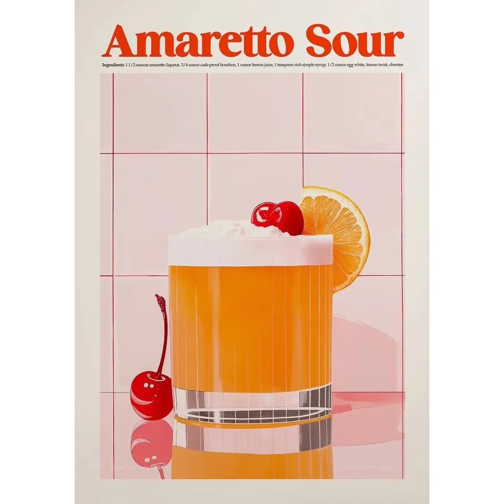 Aperol Spritz Cocktail Canvas Wall Art Italian Pizza Wine Negroni Kitchen Poster 25