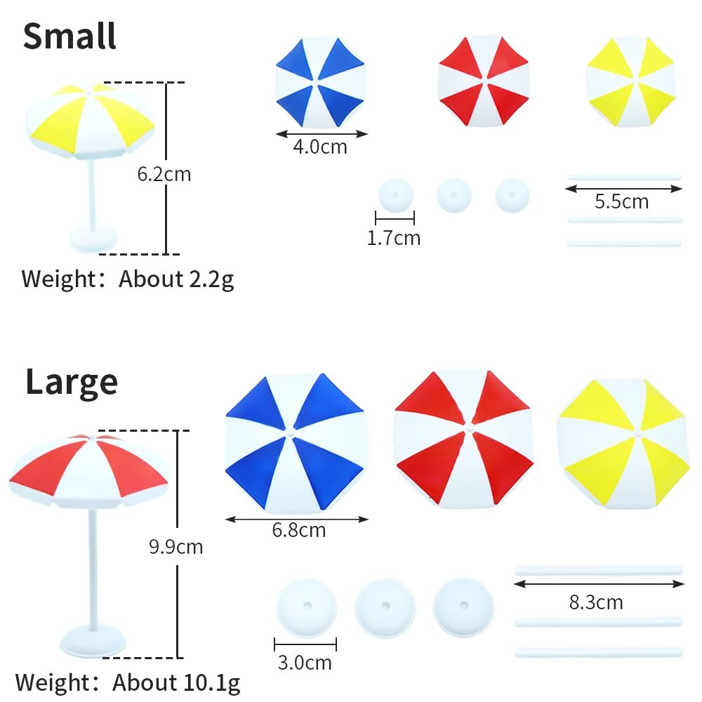 Mini Beach Sun Umbrella Dollhouse Decoration Ocean Landscape DIY Miniature Prop 5