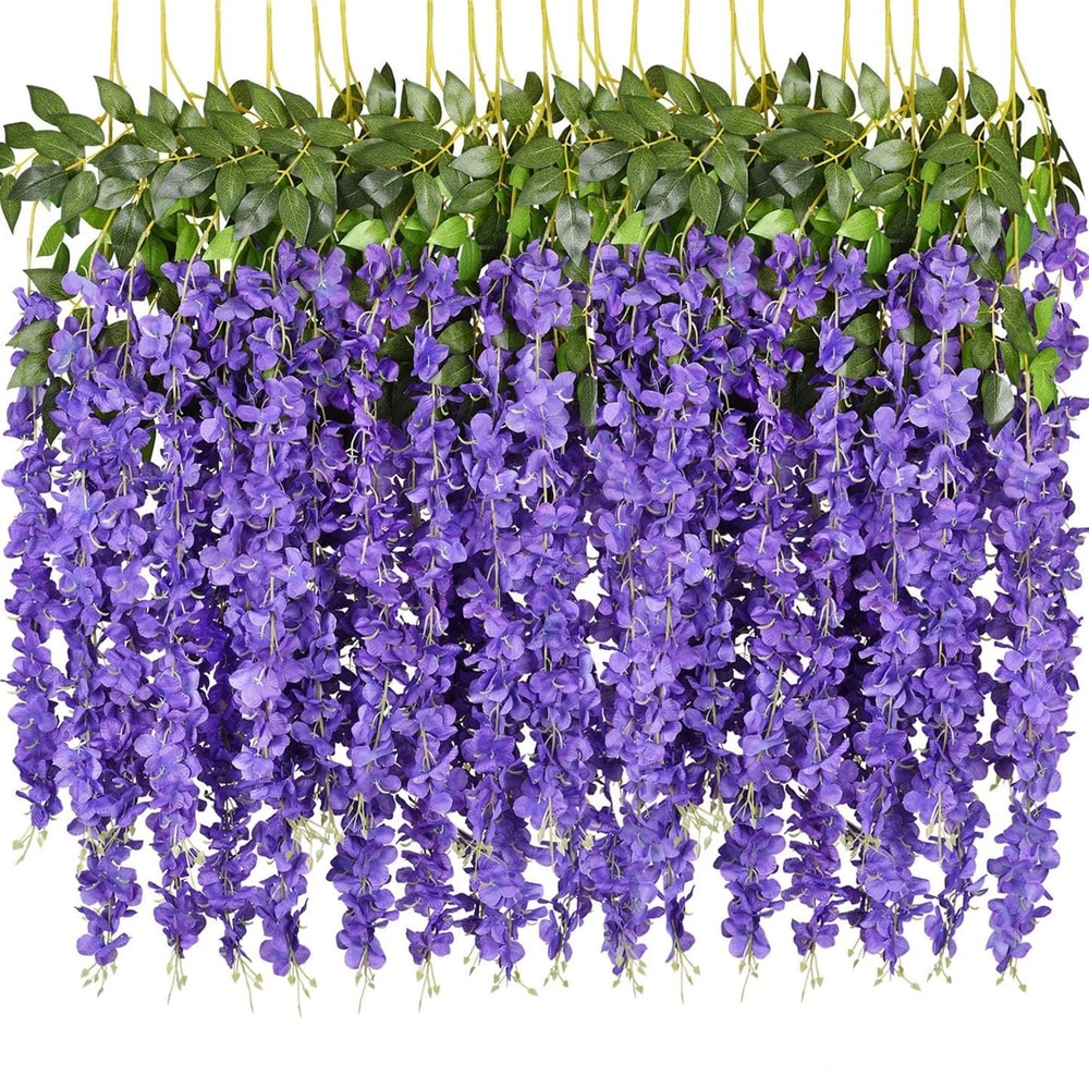 Artificial Violet Vine Flowers Hanging Fake Floral Garland For Wedding Home Decor 2