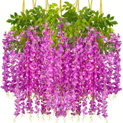 artificial violet vine flowers – hanging fake floral garland for wedding & home decor