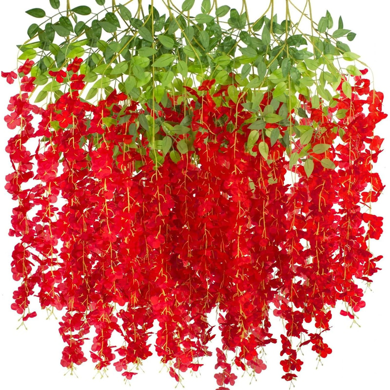 Artificial Violet Vine Flowers Hanging Fake Floral Garland For Wedding Home Decor 6