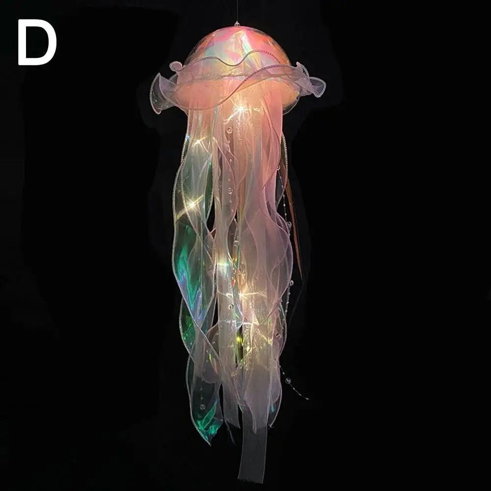 DIY Jellyfish Night Light Portable Ocean LED Hanging Lamp For Bedroom Party Decor 9