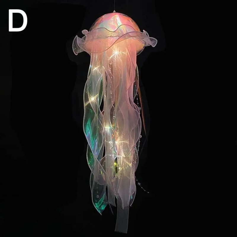 DIY Jellyfish Night Light Portable Ocean LED Hanging Lamp For Bedroom Party Decor 9