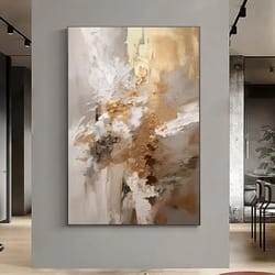 abstract gold texture canvas wall art – handmade minimalist oil painting for living room decor