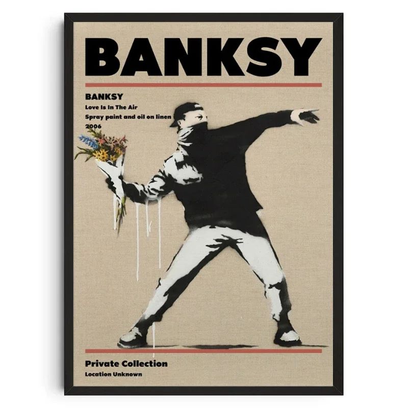 Banksy Inspired Graffiti Canvas Wall Art Modern Street Art Poster For Living Room Decor 5