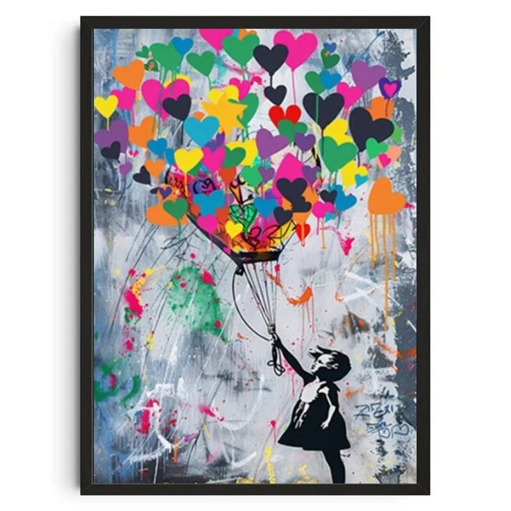 Banksy Inspired Graffiti Canvas Wall Art Modern Street Art Poster For Living Room Decor 6