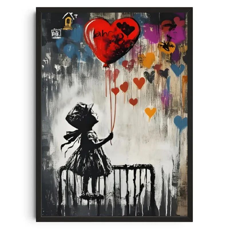 Banksy Inspired Graffiti Canvas Wall Art Modern Street Art Poster For Living Room Decor 10