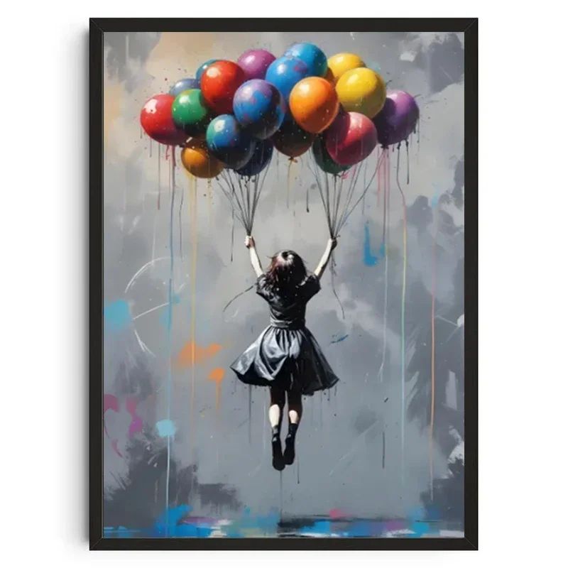 Banksy Inspired Graffiti Canvas Wall Art Modern Street Art Poster For Living Room Decor 11