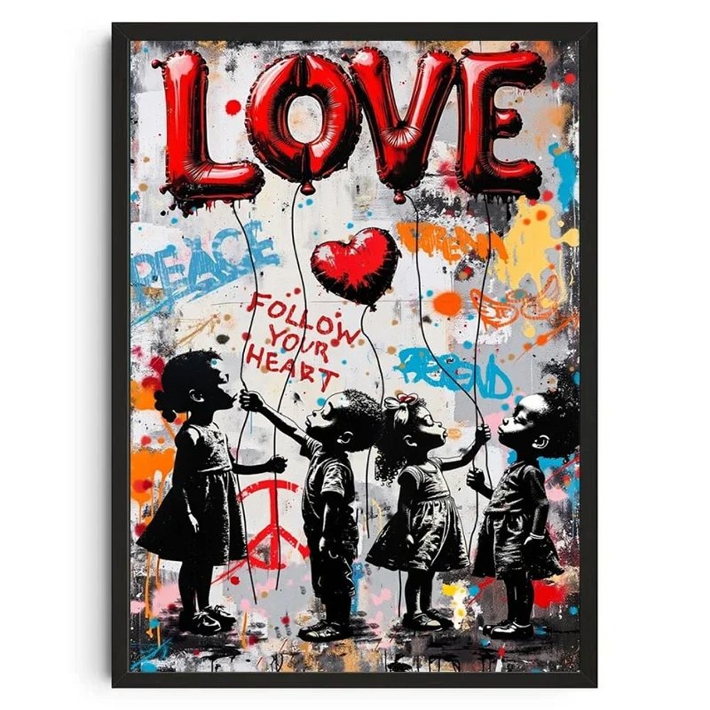 Banksy Inspired Graffiti Canvas Wall Art Modern Street Art Poster For Living Room Decor 13