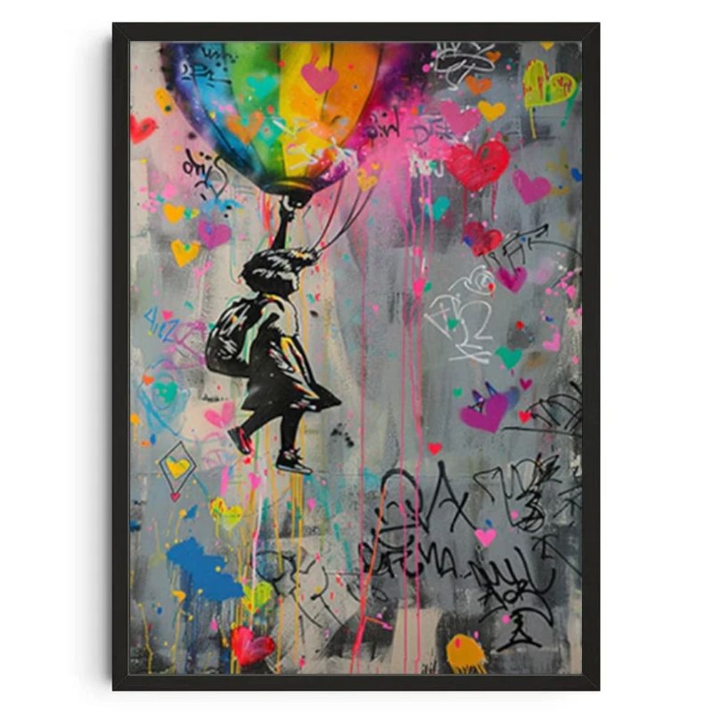 Banksy Inspired Graffiti Canvas Wall Art Modern Street Art Poster For Living Room Decor 24