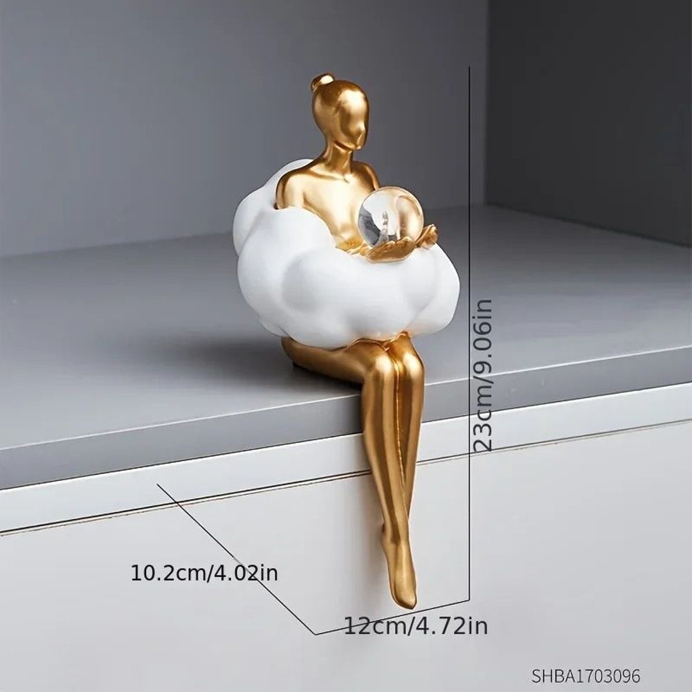 Cloud Girl Abstract Sculpture Modern Resin Art Figurine For Luxury Home Decor 7