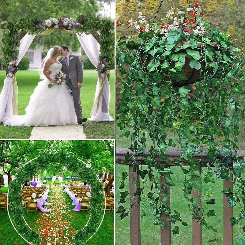 Artificial Ivy Leaf Garland Silk Green Vine Foliage For Home Garden Decor 2
