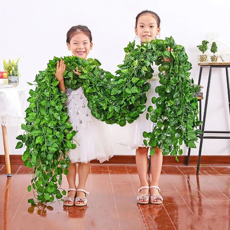 Artificial Ivy Leaf Garland Silk Green Vine Foliage For Home Garden Decor 5