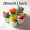 Mini Artificial Flower Pot Set Dollhouse Decorative Plants For Home Car Decor 5