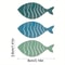 Wooden Fish Wall Decor Set Coastal Beach Hanging Sculpture Ornaments 3