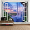 Fantasy Window Scenery Wall Tapestry Tree Hollow Fireplace Background Hanging Decor 5