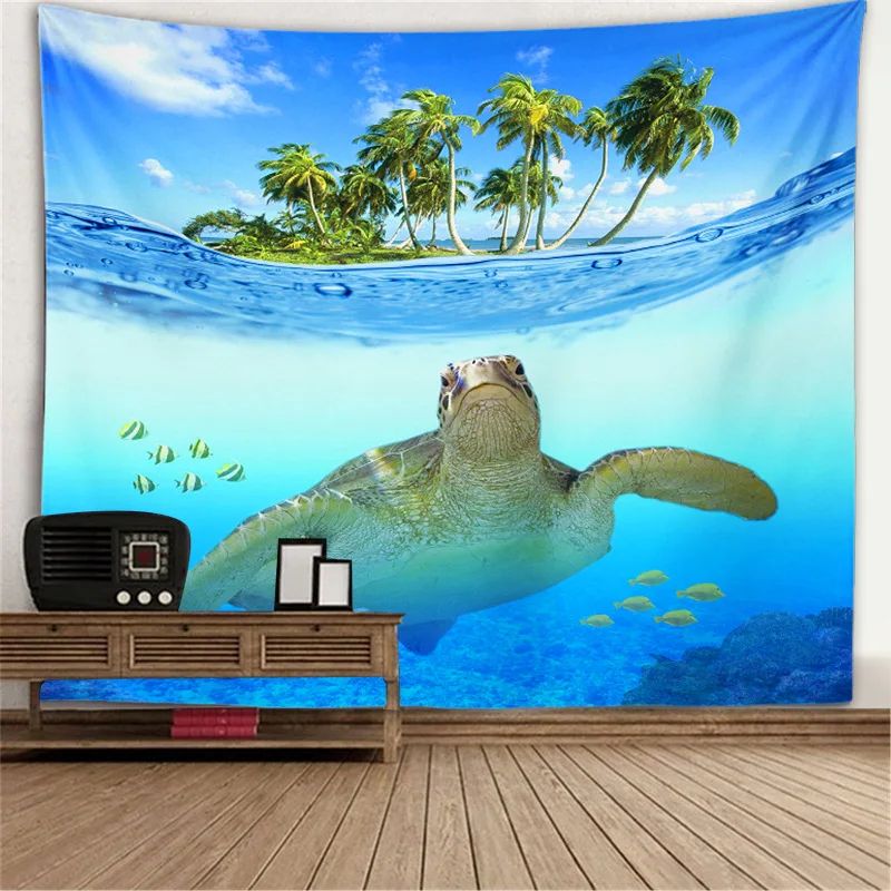 Fantasy Window Scenery Wall Tapestry Tree Hollow Fireplace Background Hanging Decor 10