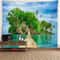 Fantasy Window Scenery Wall Tapestry Tree Hollow Fireplace Background Hanging Decor 13