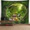 Fantasy Window Scenery Wall Tapestry Tree Hollow Fireplace Background Hanging Decor 15