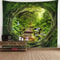 Fantasy Window Scenery Wall Tapestry Tree Hollow Fireplace Background Hanging Decor 15
