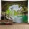 Fantasy Window Scenery Wall Tapestry Tree Hollow Fireplace Background Hanging Decor 17