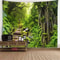 Fantasy Window Scenery Wall Tapestry Tree Hollow Fireplace Background Hanging Decor 21