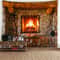 Fantasy Window Scenery Wall Tapestry Tree Hollow Fireplace Background Hanging Decor 23