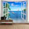 Fantasy Window Scenery Wall Tapestry Tree Hollow Fireplace Background Hanging Decor 26