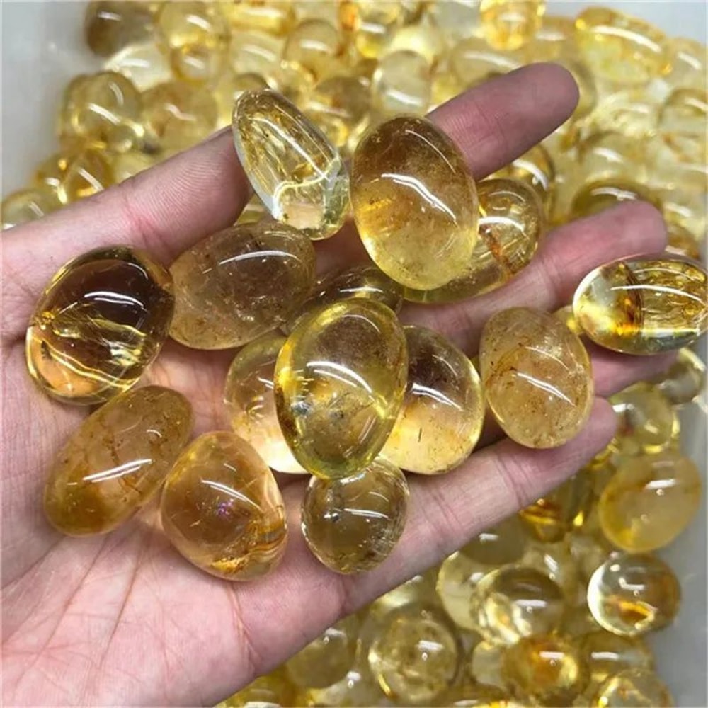 Natural Citrine Tumbled Stones Polished Healing Crystal For Feng Shui Home Decor 2