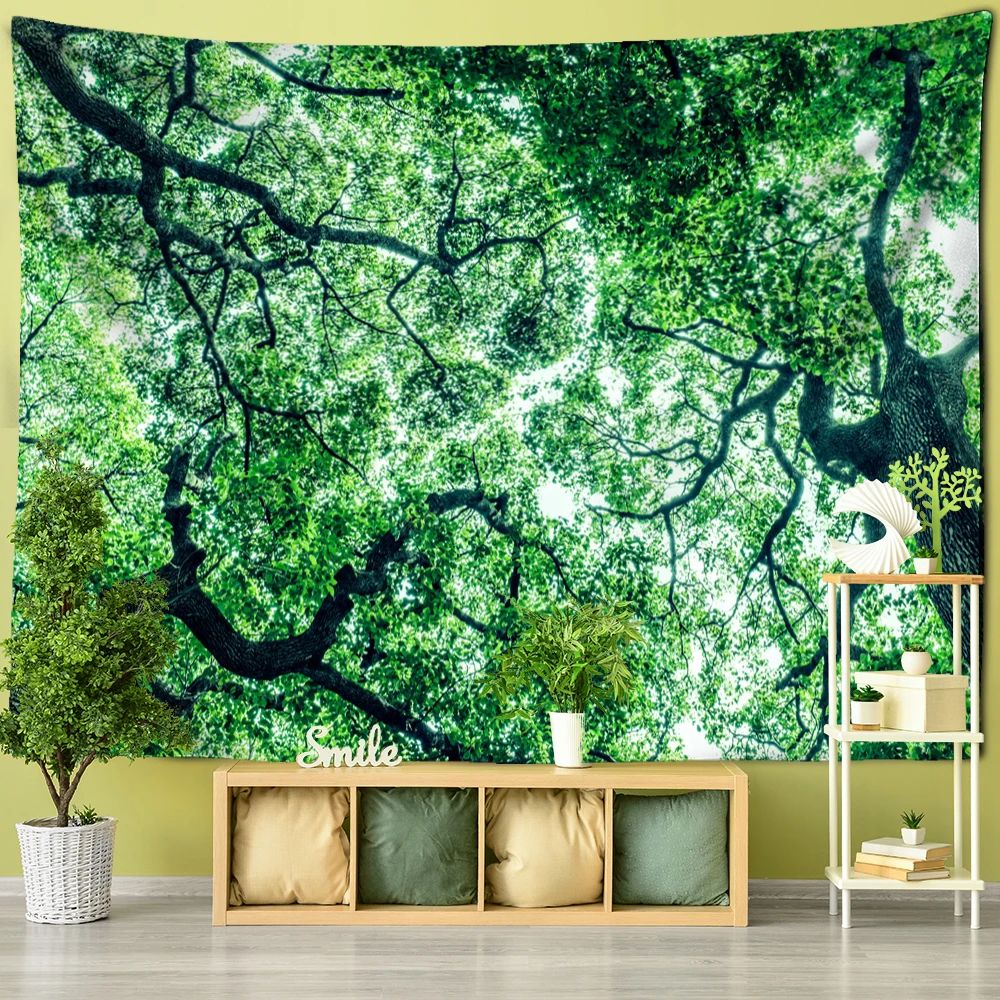 Mystical Towering Tree Forest Tapestry Bohemian Psychedelic Wall Hanging For Bedroom Living Room 3