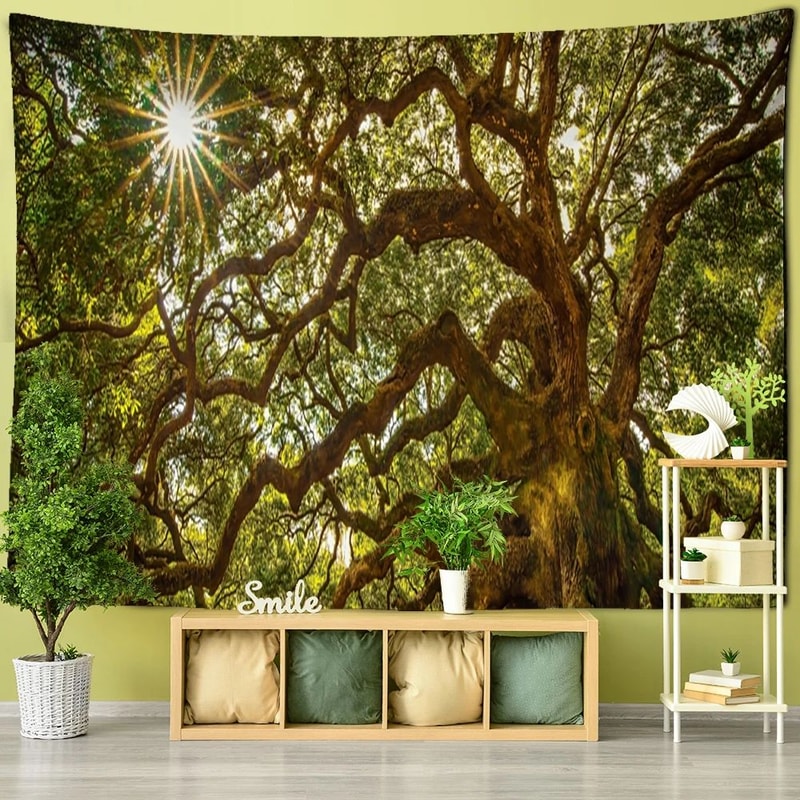 Mystical Towering Tree Forest Tapestry Bohemian Psychedelic Wall Hanging For Bedroom Living Room 8